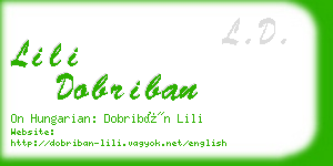 lili dobriban business card